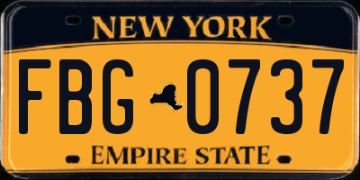 NY license plate FBG0737