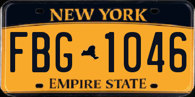 NY license plate FBG1046