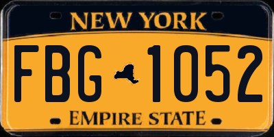 NY license plate FBG1052