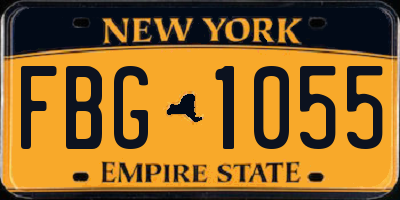NY license plate FBG1055