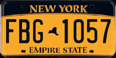 NY license plate FBG1057