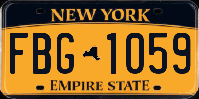 NY license plate FBG1059