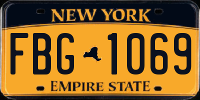 NY license plate FBG1069
