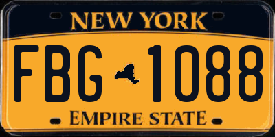 NY license plate FBG1088