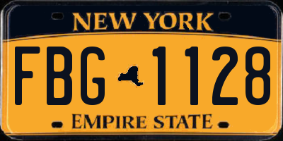 NY license plate FBG1128
