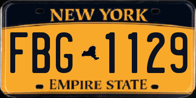 NY license plate FBG1129
