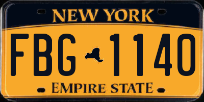 NY license plate FBG1140