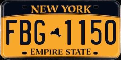 NY license plate FBG1150