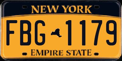 NY license plate FBG1179