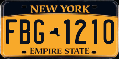 NY license plate FBG1210