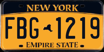 NY license plate FBG1219