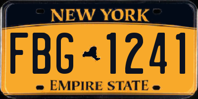 NY license plate FBG1241