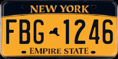 NY license plate FBG1246