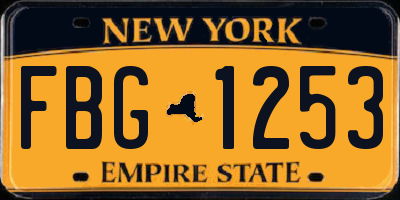 NY license plate FBG1253