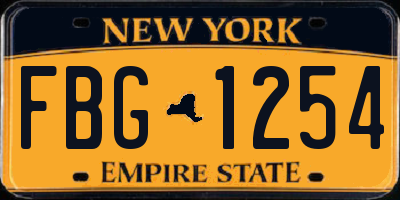 NY license plate FBG1254