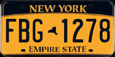 NY license plate FBG1278
