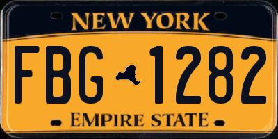 NY license plate FBG1282