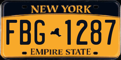 NY license plate FBG1287