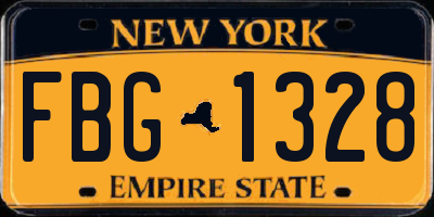NY license plate FBG1328