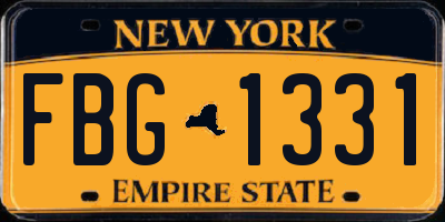 NY license plate FBG1331