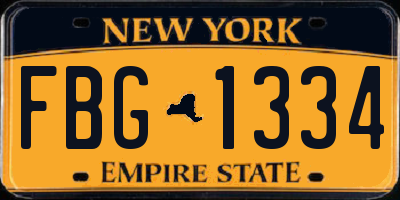 NY license plate FBG1334