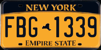 NY license plate FBG1339
