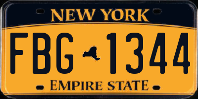 NY license plate FBG1344