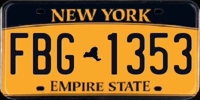 NY license plate FBG1353