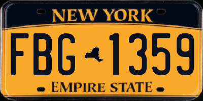 NY license plate FBG1359