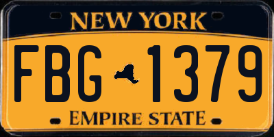 NY license plate FBG1379