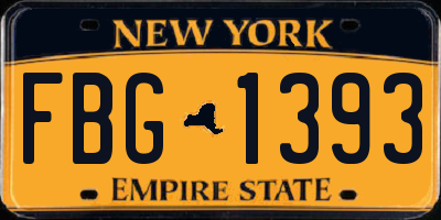 NY license plate FBG1393