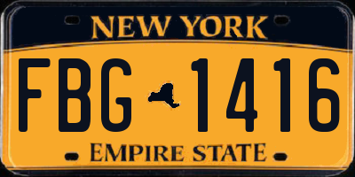 NY license plate FBG1416
