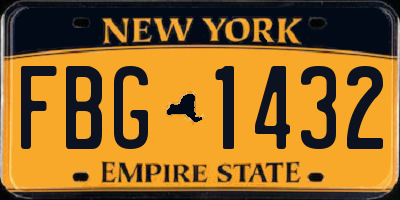 NY license plate FBG1432
