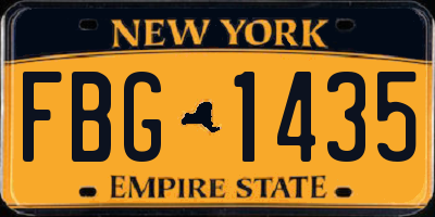 NY license plate FBG1435
