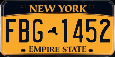 NY license plate FBG1452