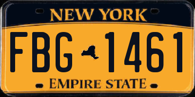 NY license plate FBG1461