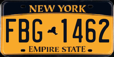 NY license plate FBG1462