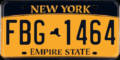 NY license plate FBG1464
