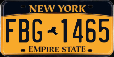 NY license plate FBG1465