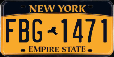 NY license plate FBG1471