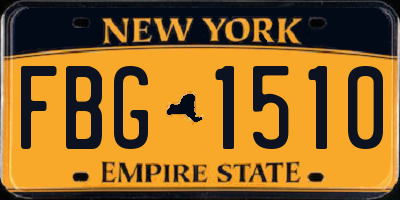 NY license plate FBG1510