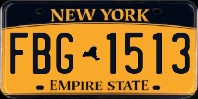 NY license plate FBG1513