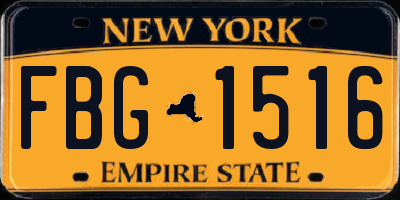 NY license plate FBG1516