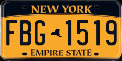 NY license plate FBG1519