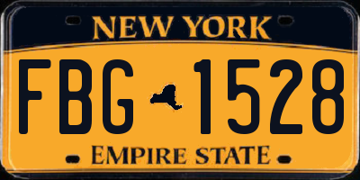 NY license plate FBG1528