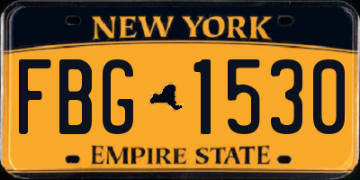 NY license plate FBG1530