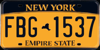 NY license plate FBG1537