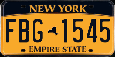 NY license plate FBG1545