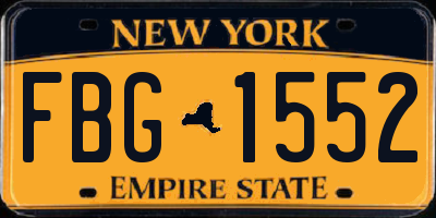 NY license plate FBG1552