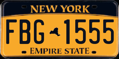 NY license plate FBG1555